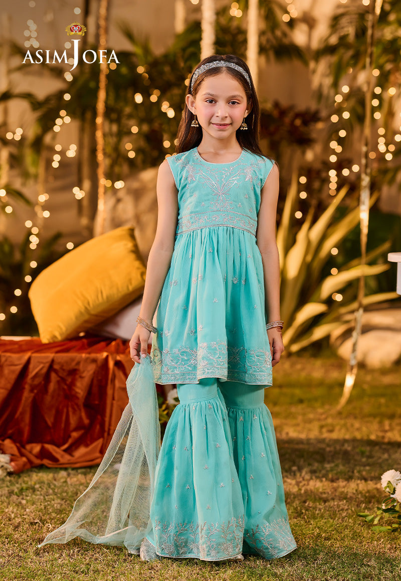 Asim Jofa Kids Pret Ajlk-10 Embroidered Poly Chiffon 3 Pcs