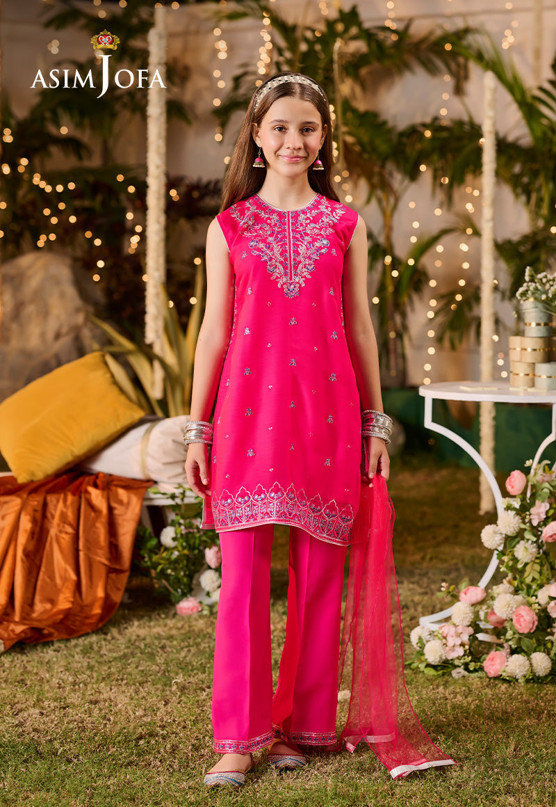 Asim Jofa Kids Pret Ajlk-04 Embroidered Poly Chiffon 3 Pcs
