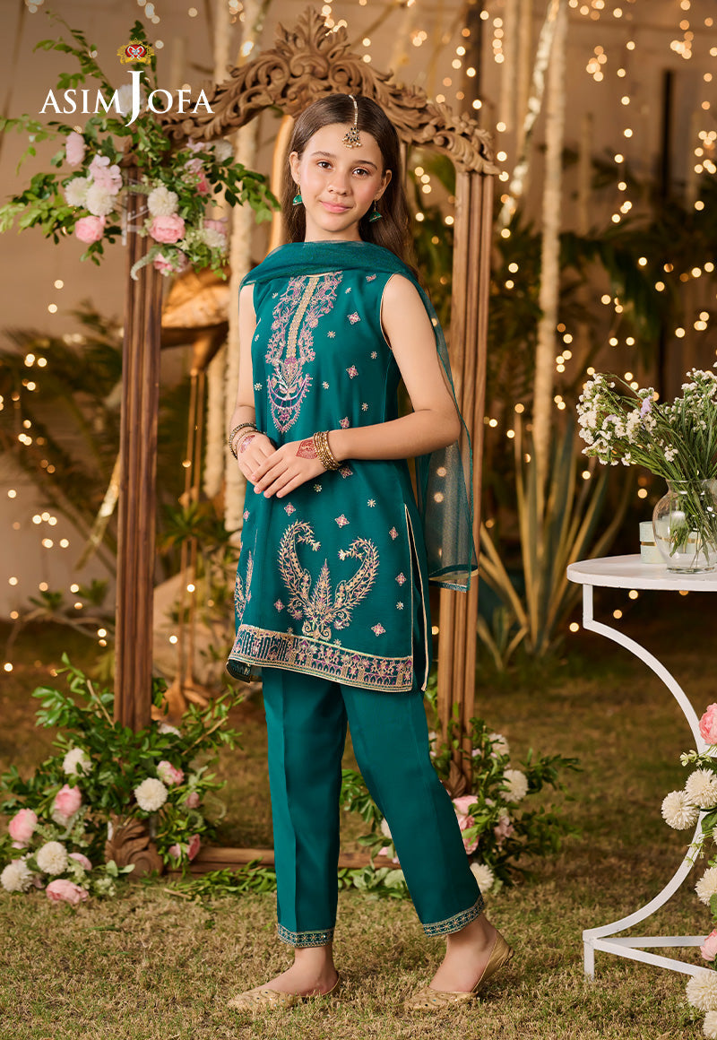 Asim Jofa Kids Pret Ajlk-01 Embroidered Poly Chiffon 3 Pcs