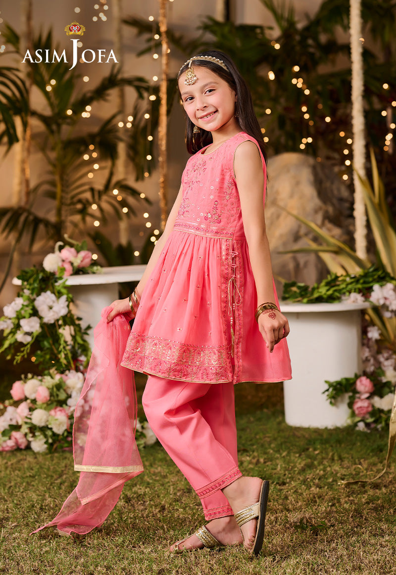 Asim Jofa Kids Pret Ajlk-09 Embroidered Poly Chiffon 3 Pcs