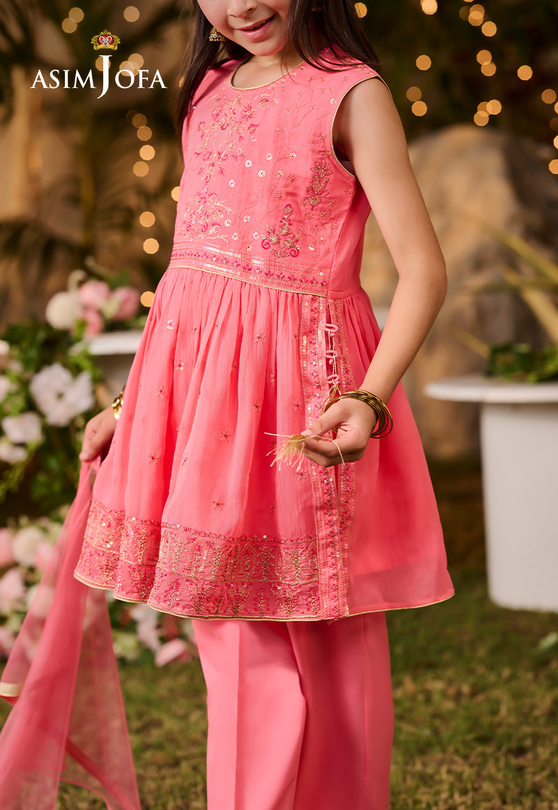 Asim Jofa Kids Pret Ajlk-09 Embroidered Poly Chiffon 3 Pcs