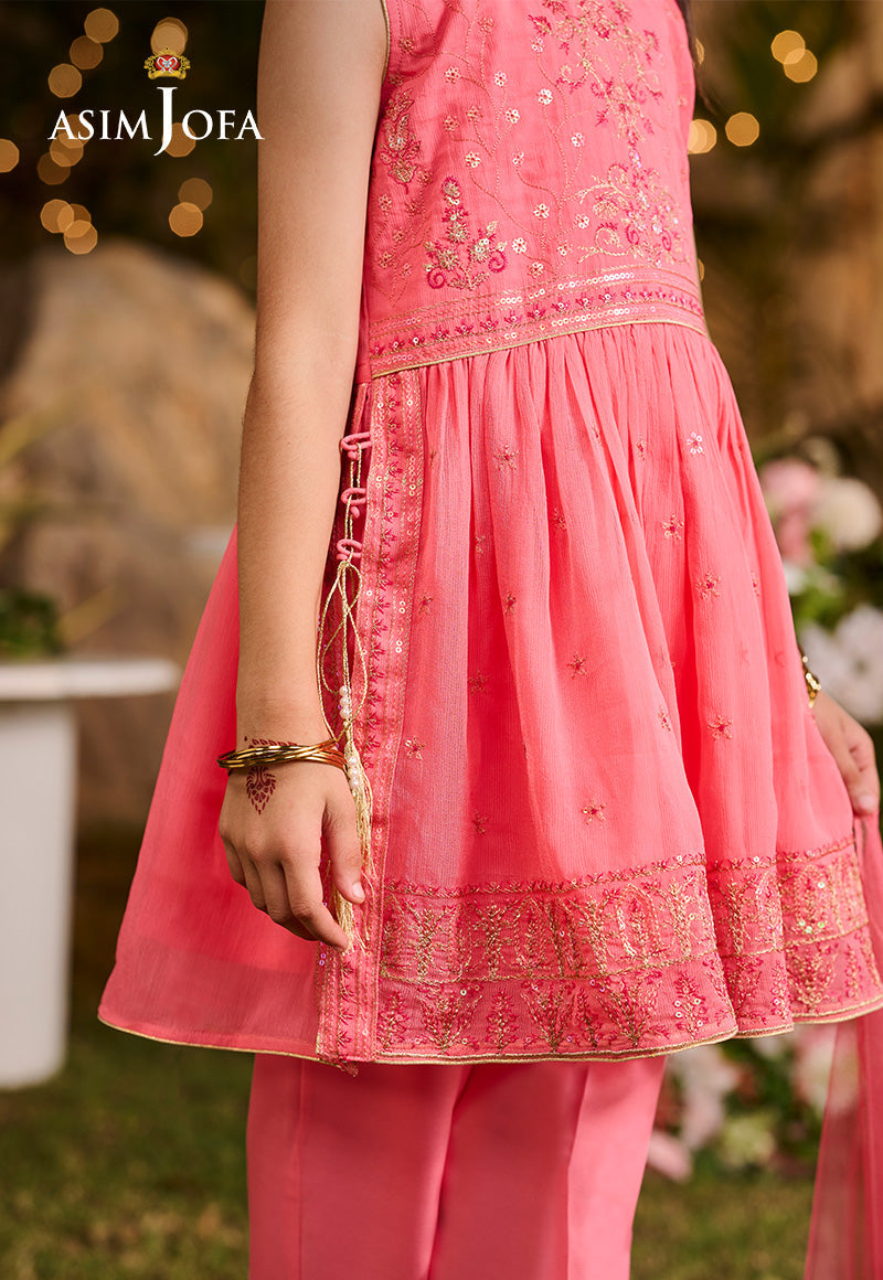 Asim Jofa Kids Pret Ajlk-09 Embroidered Poly Chiffon 3 Pcs