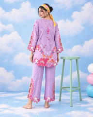 Aveline lilac two-piece lawn co-ord back view