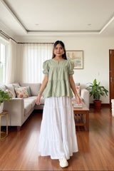 Urban Cut Stitched Cotton Long Maxi Skirt-C0224