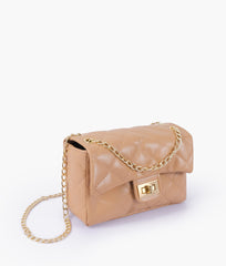 RTW Creation - Beige quilted mini bag with chain