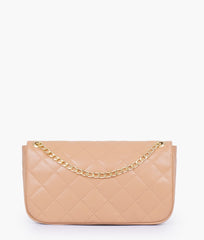 RTW Creation - Beige quilted small shoulder bag with chain