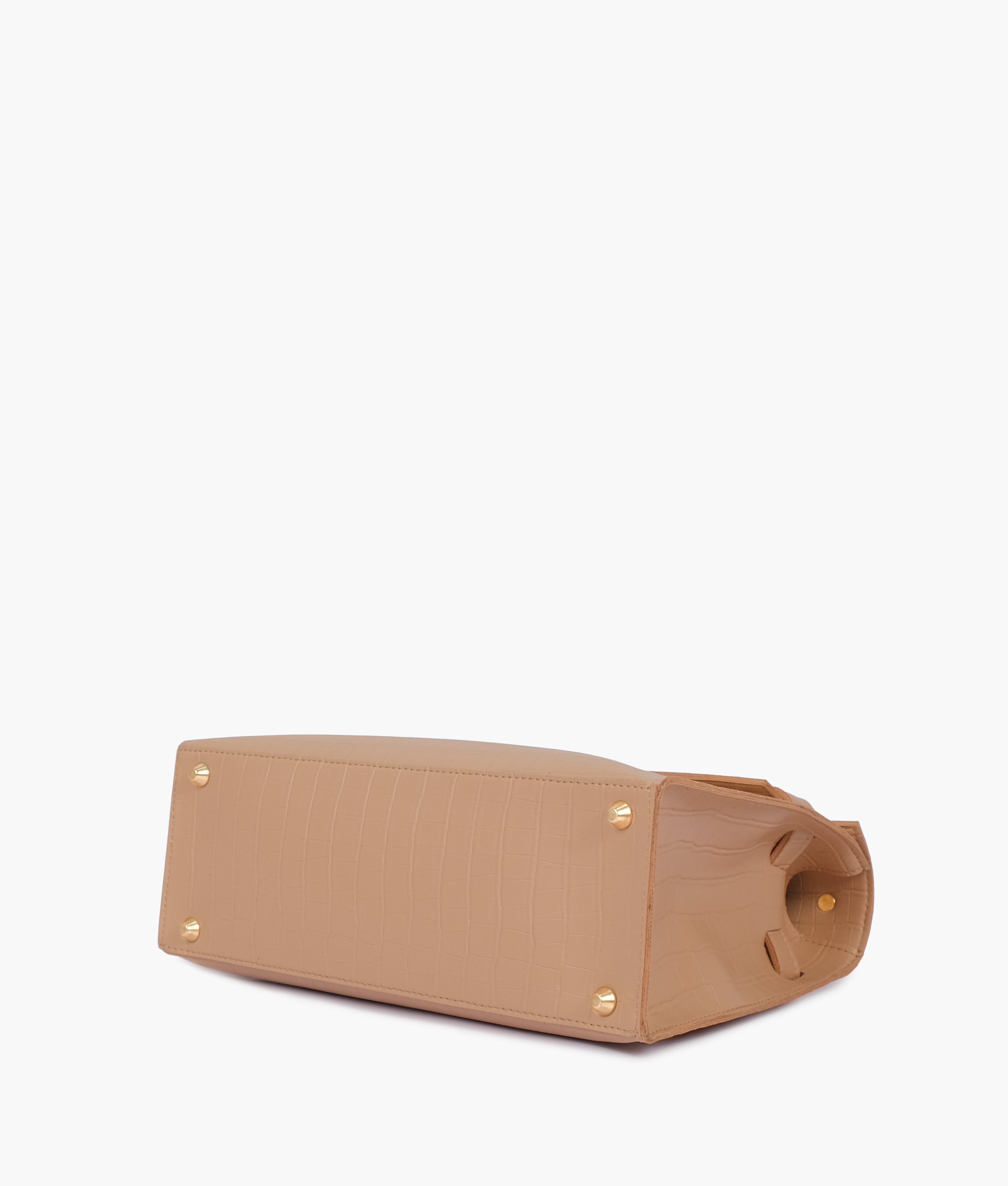 RTW Creation - Beige top-handle crocodile mini bag