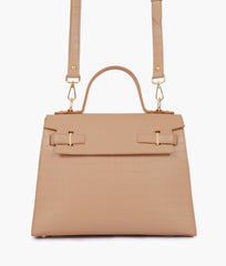 RTW Creation - Beige top-handle crocodile mini bag