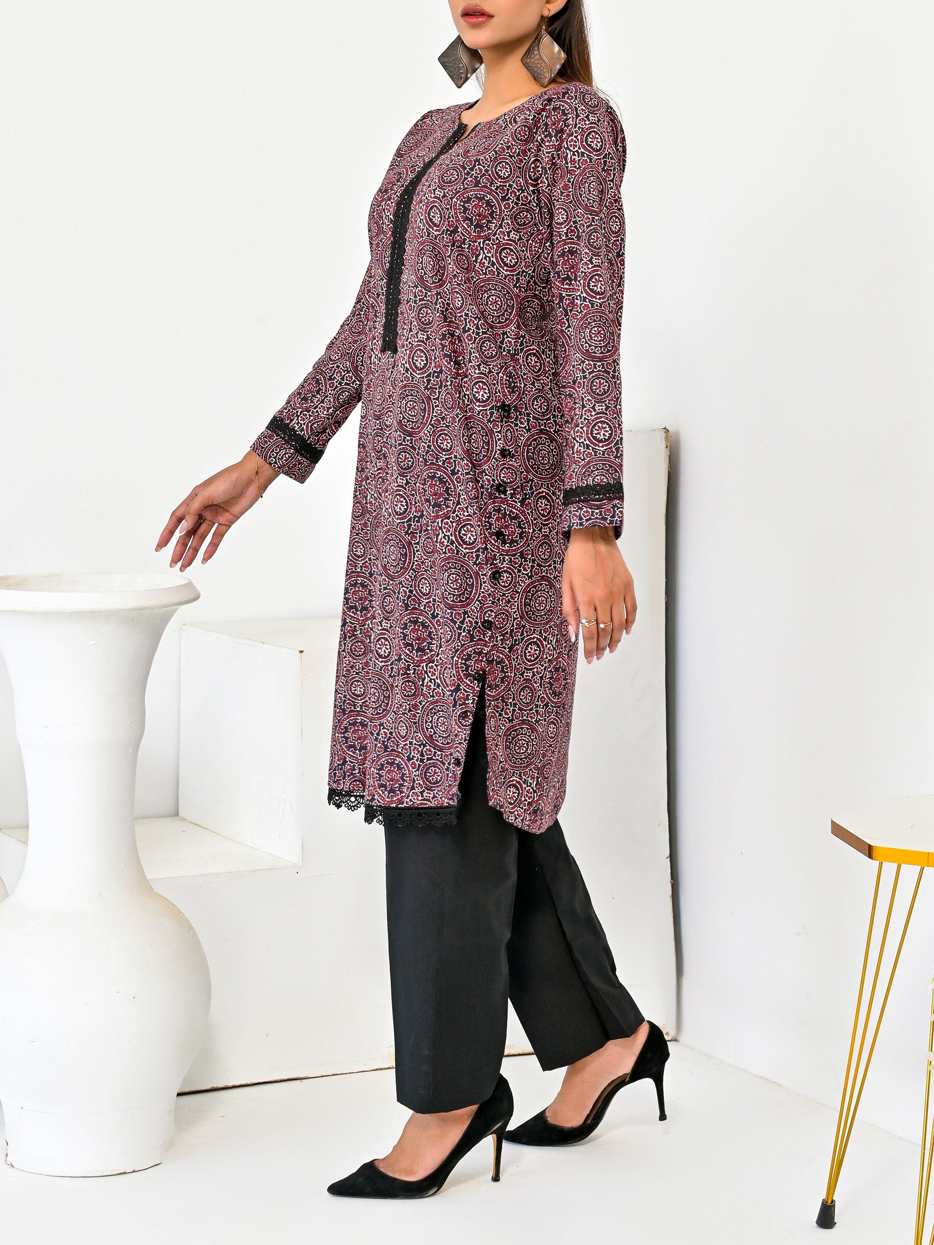 Pret Diaries Stitched Printed Shirt Collection'2024-50137