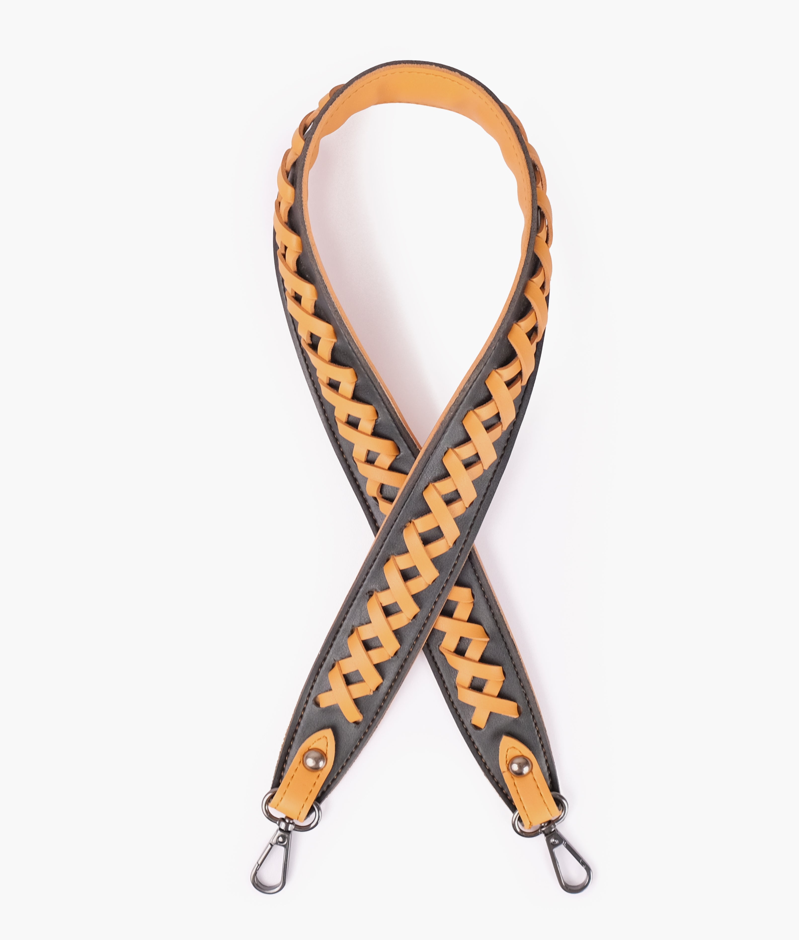 RTW Creation - Black and mustard zig-zag weave strap add-on