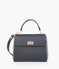 RTW Creation - Black and white criss-cross top-handle bag