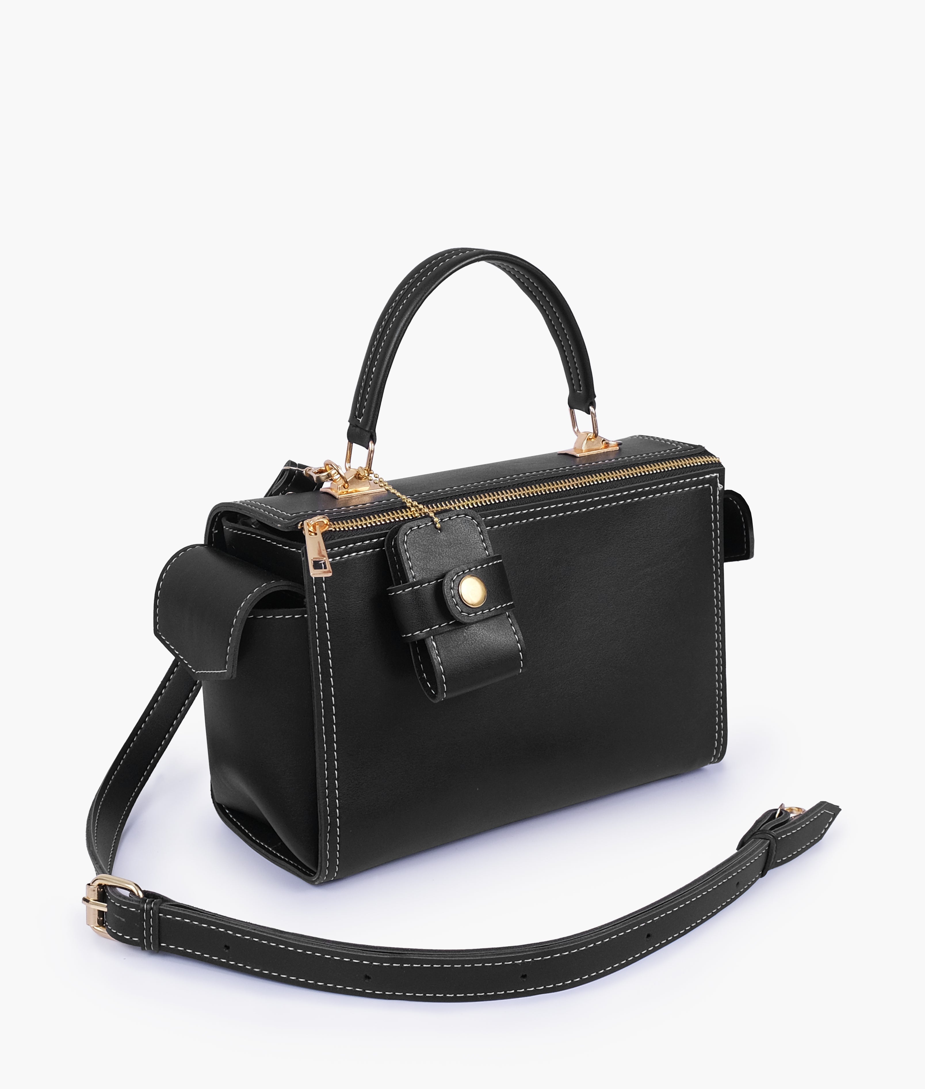 RTW Creation - Black bowling bag with top-handle