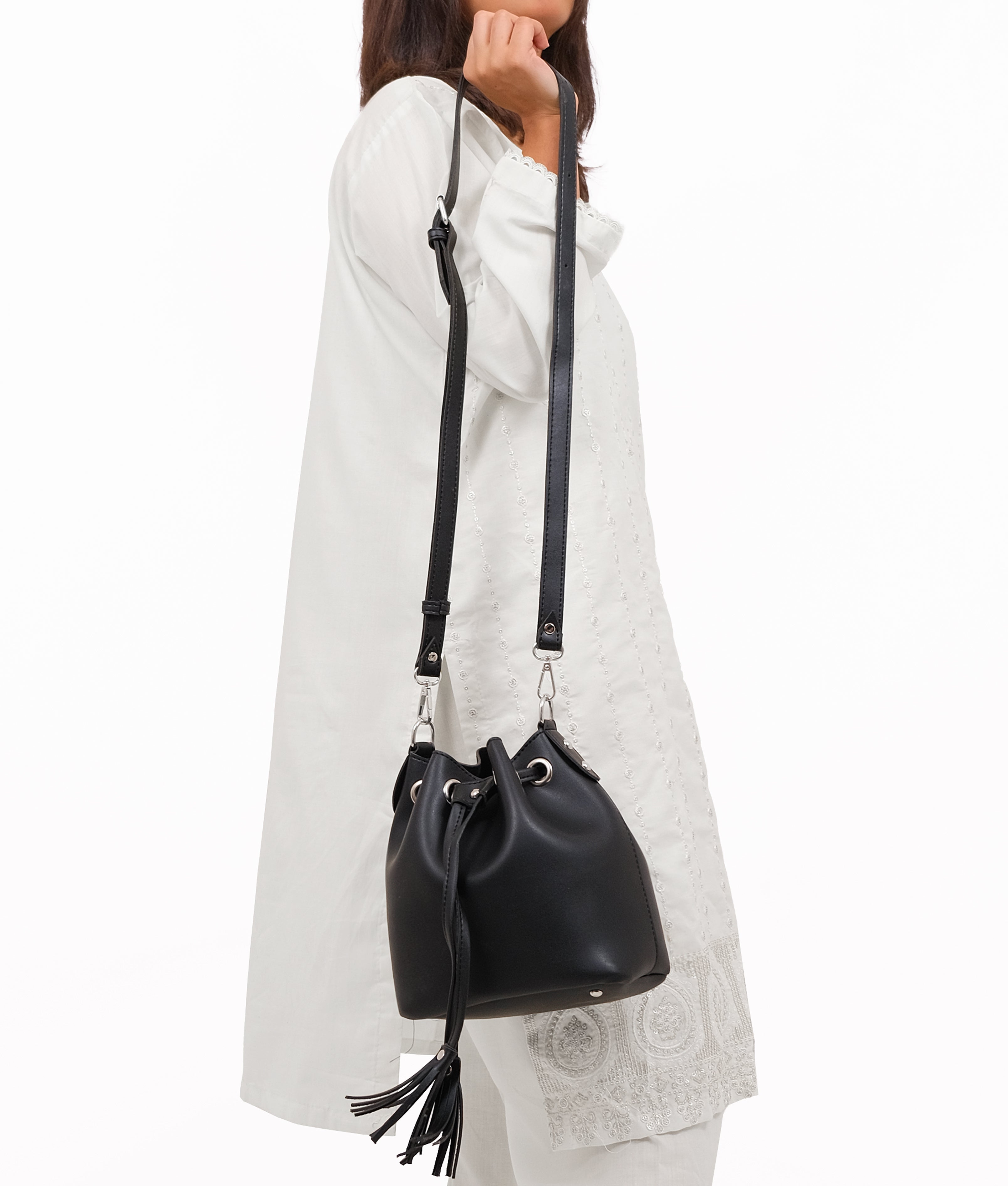 RTW Creation - Black bucket bag