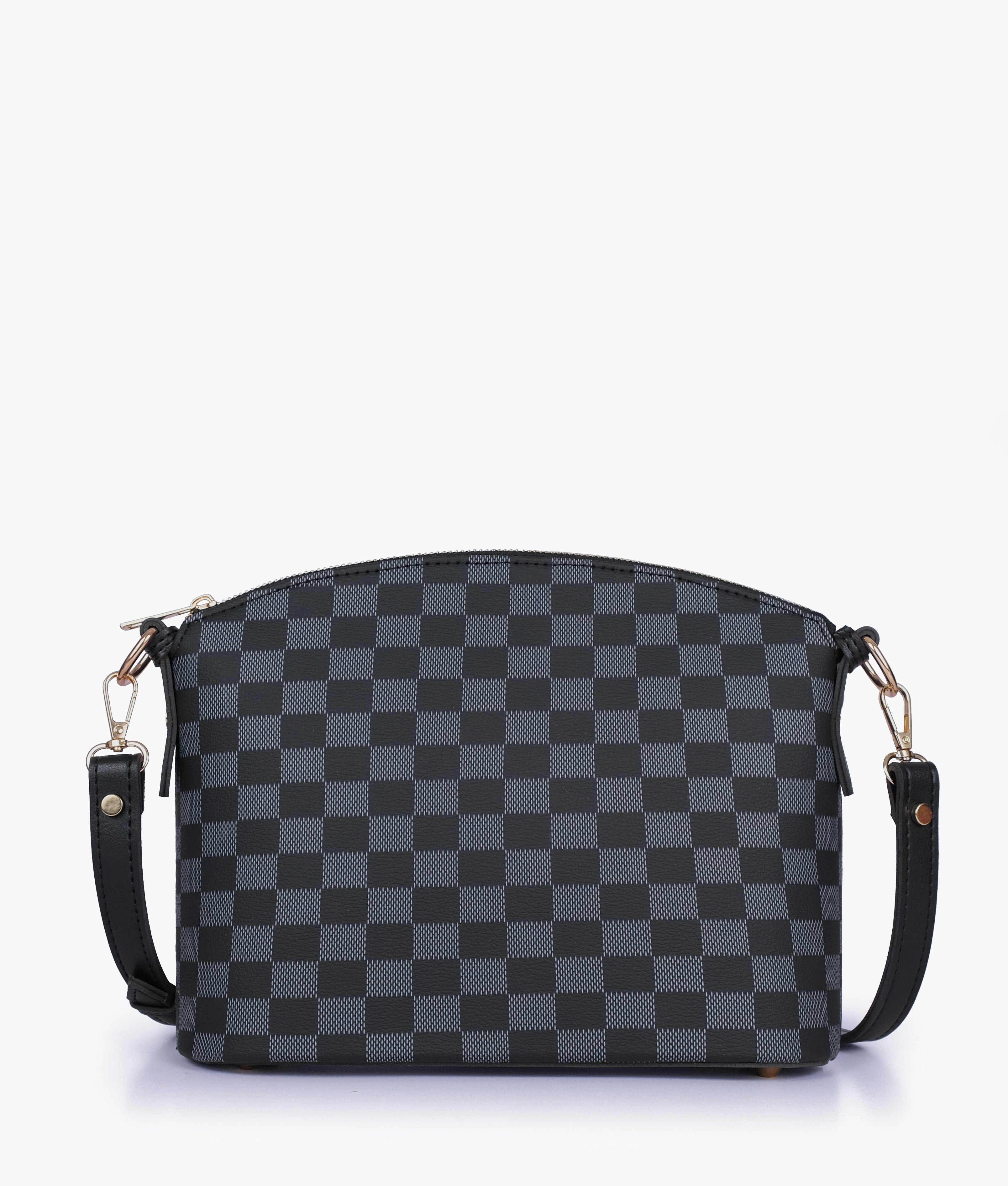 RTW Creation - Black checkered dome cross-body bag
