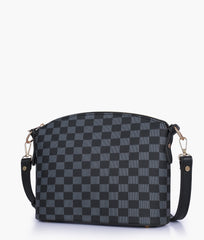 RTW Creation - Black checkered dome cross-body bag