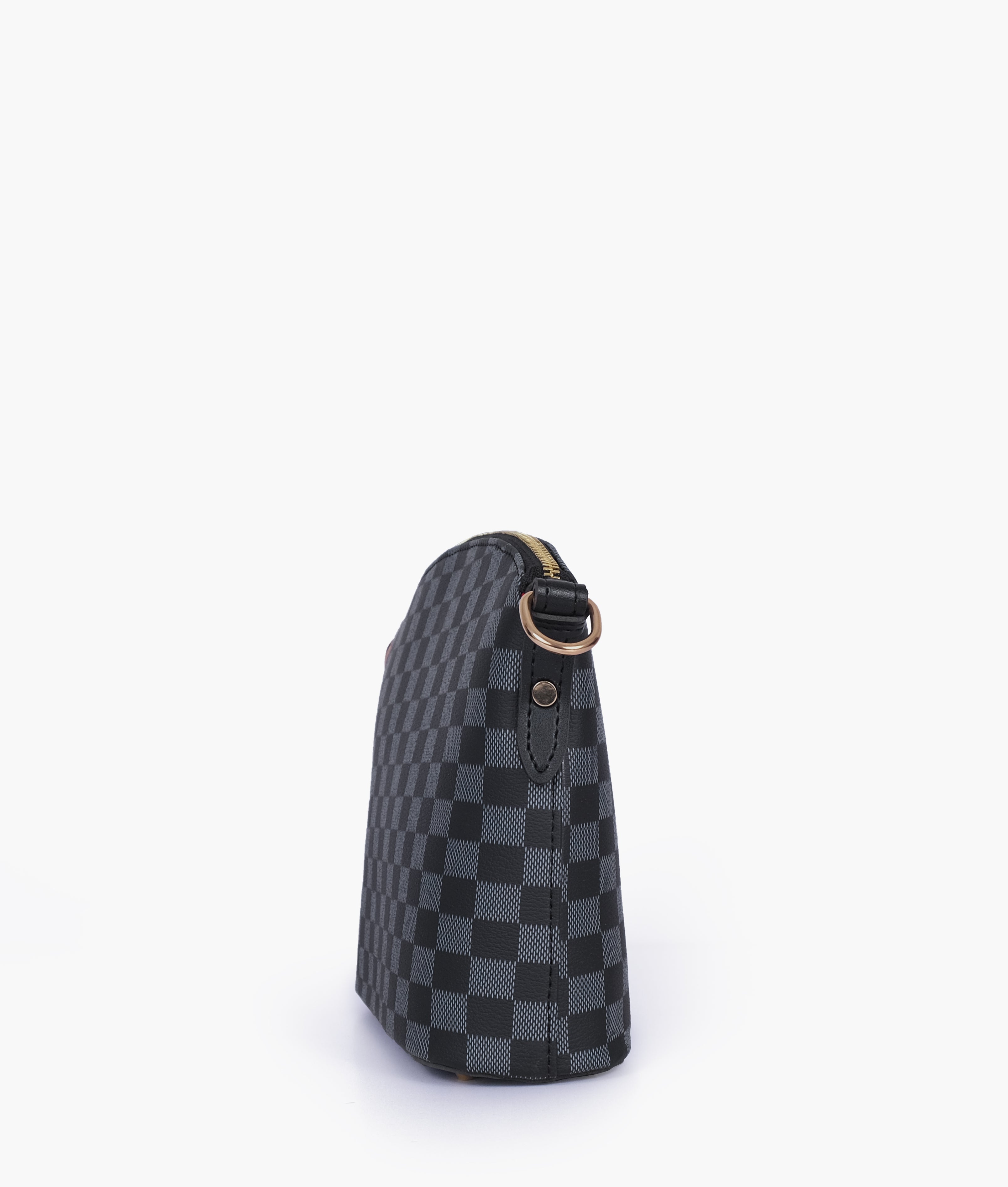 RTW Creation - Black checkered dome cross-body bag