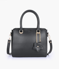 RTW Creation - Black handbag with flower charm