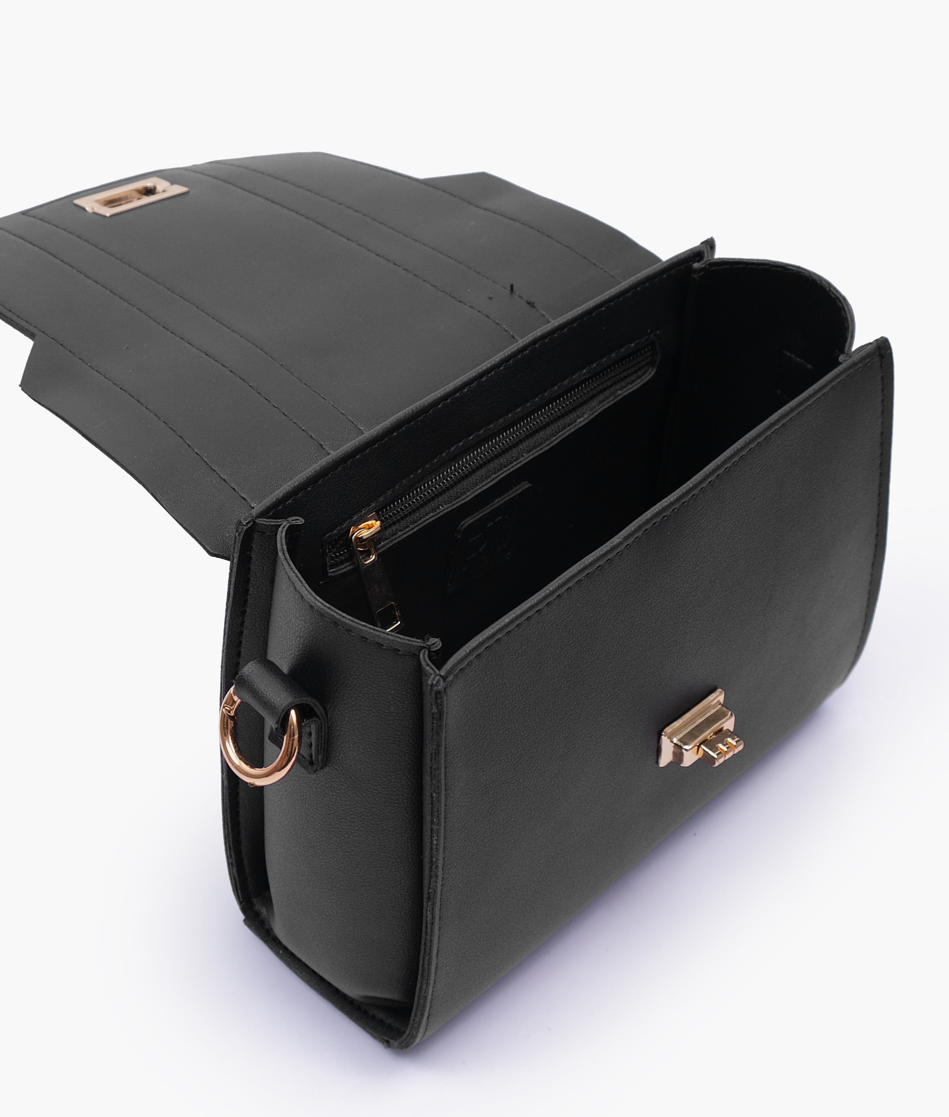 RTW Creation - Black compact top-handle cross-body bag