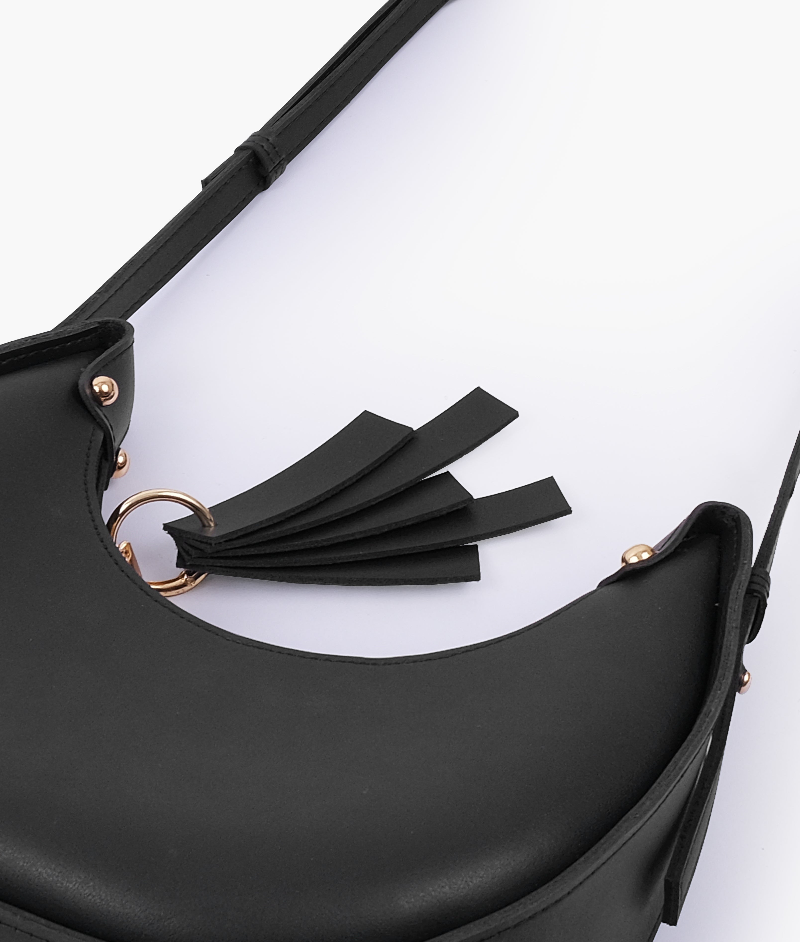 RTW Creation - Black crescent hobo bag
