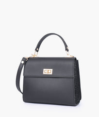 RTW Creation - Black criss-cross top-handle bag