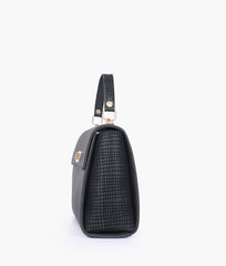 RTW Creation - Black criss-cross top-handle bag