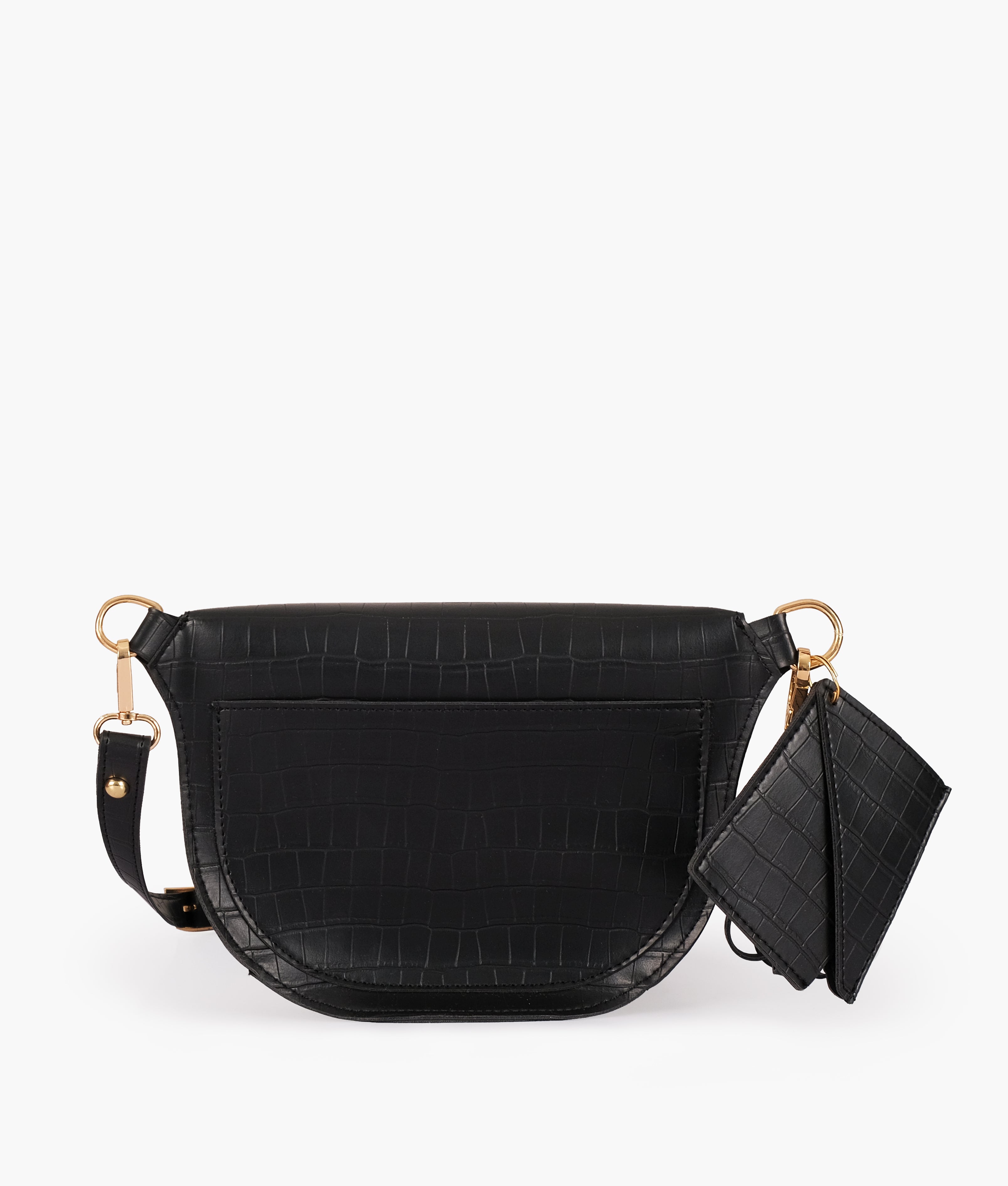 RTW Creation - Black crocodile belt bag