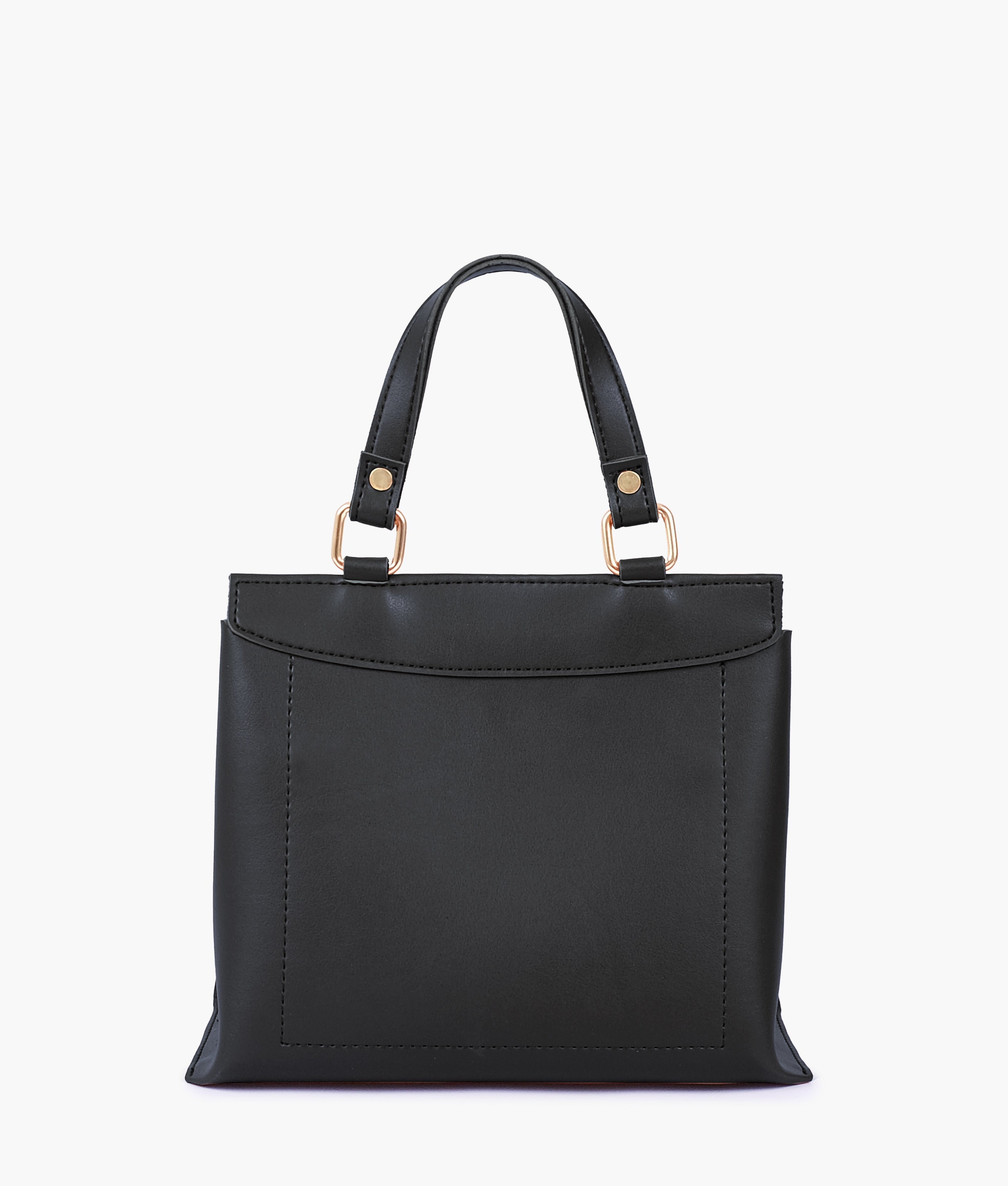 RTW Creation - Black front lock top-handle mini bag