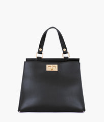 RTW Creation - Black front lock top-handle mini bag