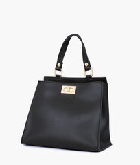 RTW Creation - Black front lock top-handle mini bag