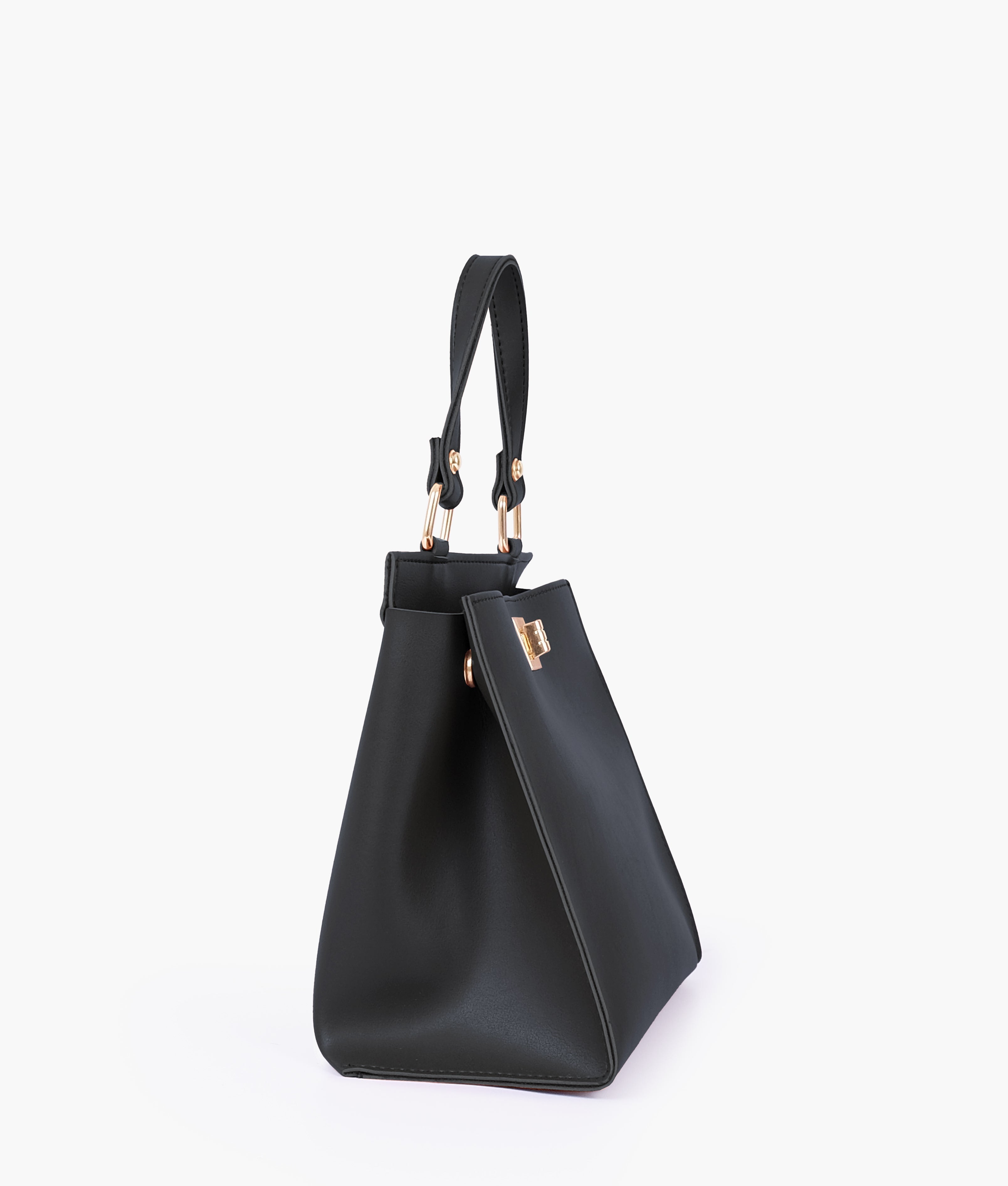 RTW Creation - Black front lock top-handle mini bag