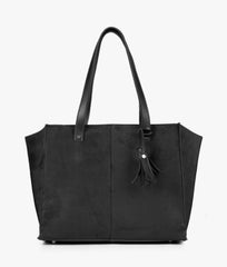 RTW Creation - Black suede over the shoulder tote bag