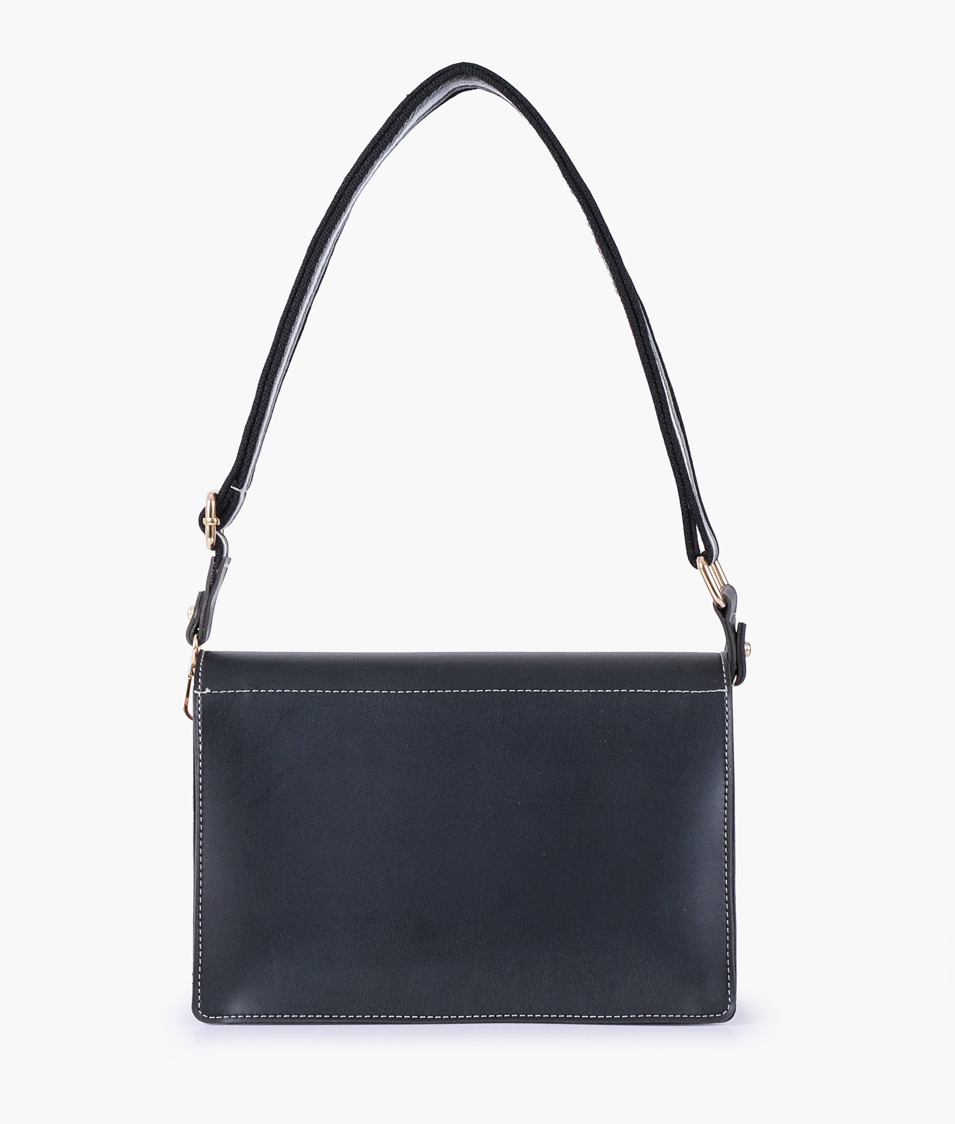 RTW Creation - Black half flap cross-body bag