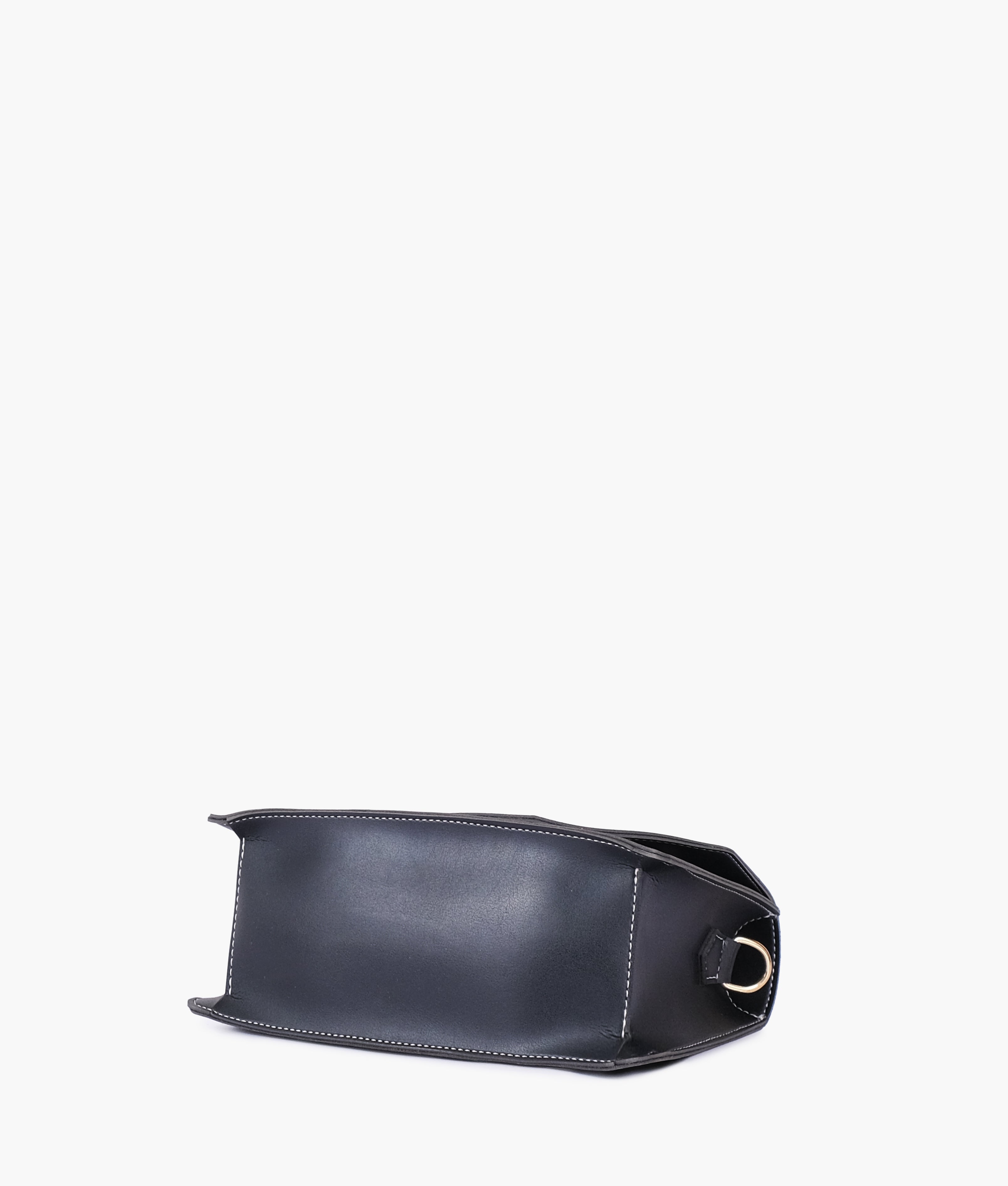 RTW Creation - Black half flap cross-body bag