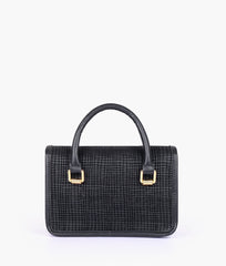 RTW Creation - Black patterned cross-body with flap