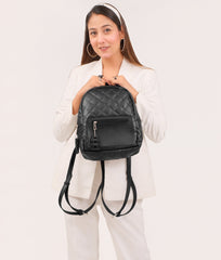 RTW Creation - Black quilted mini backpack