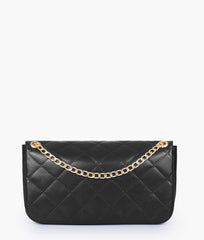 RTW Creation - Black quilted small shoulder bag with chain