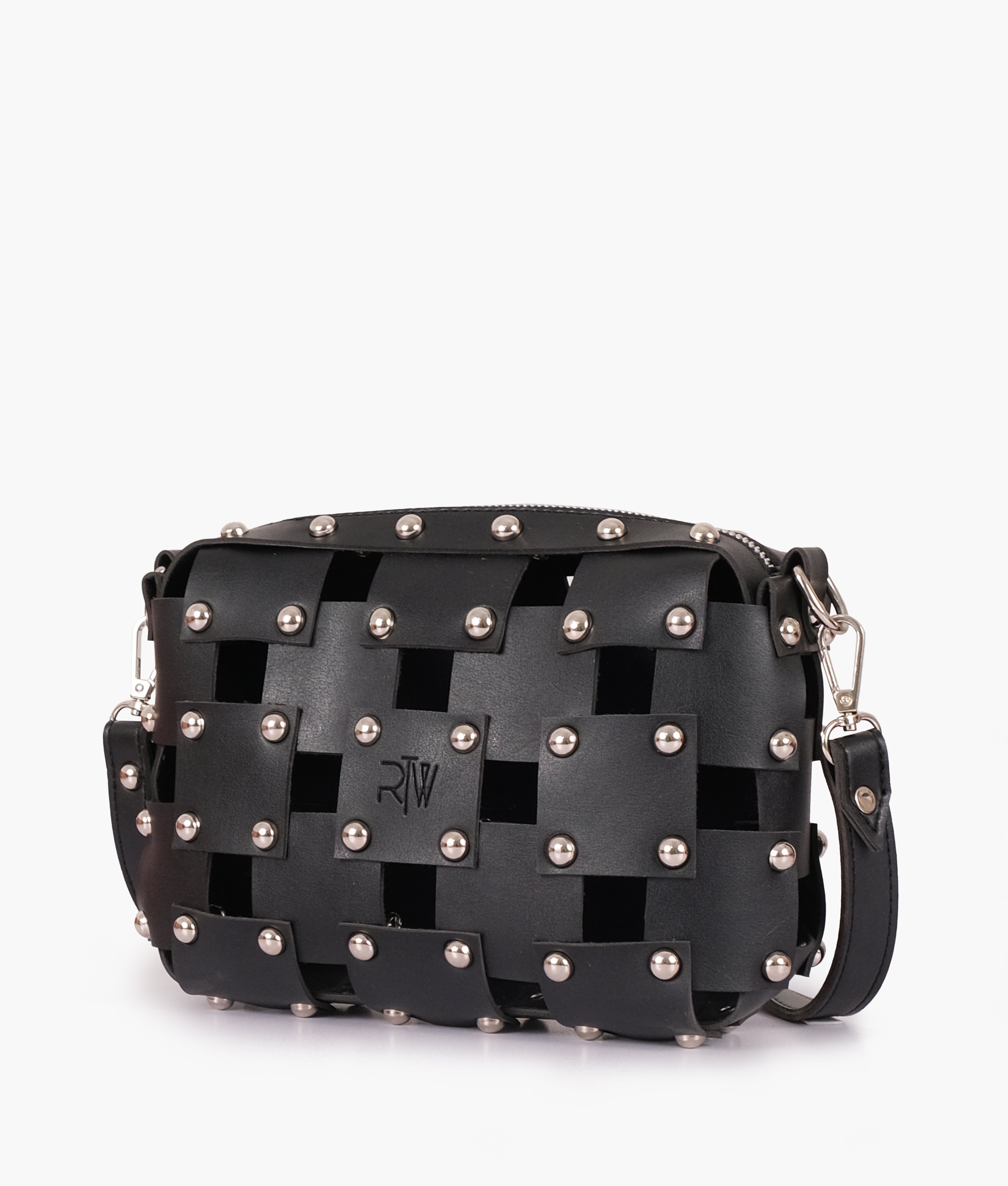 RTW Creation - Black rivet cross-body bag