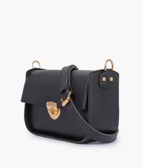 RTW Creation - Black saddle bag with twist lock