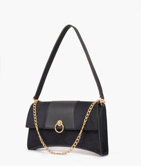 RTW Creation - Black suede buckle envelope bag