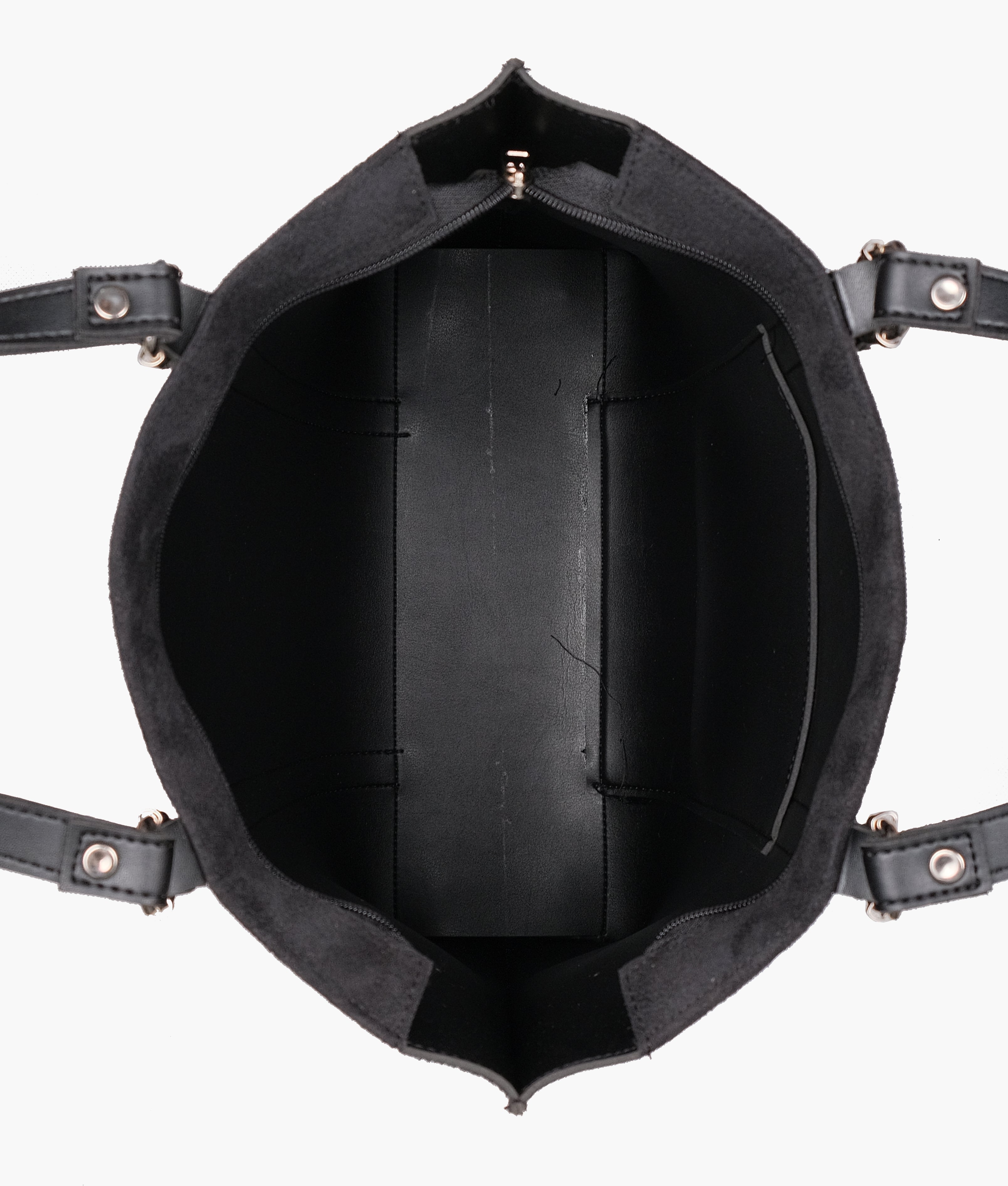 RTW Creation - Black suede double-handle tote bag