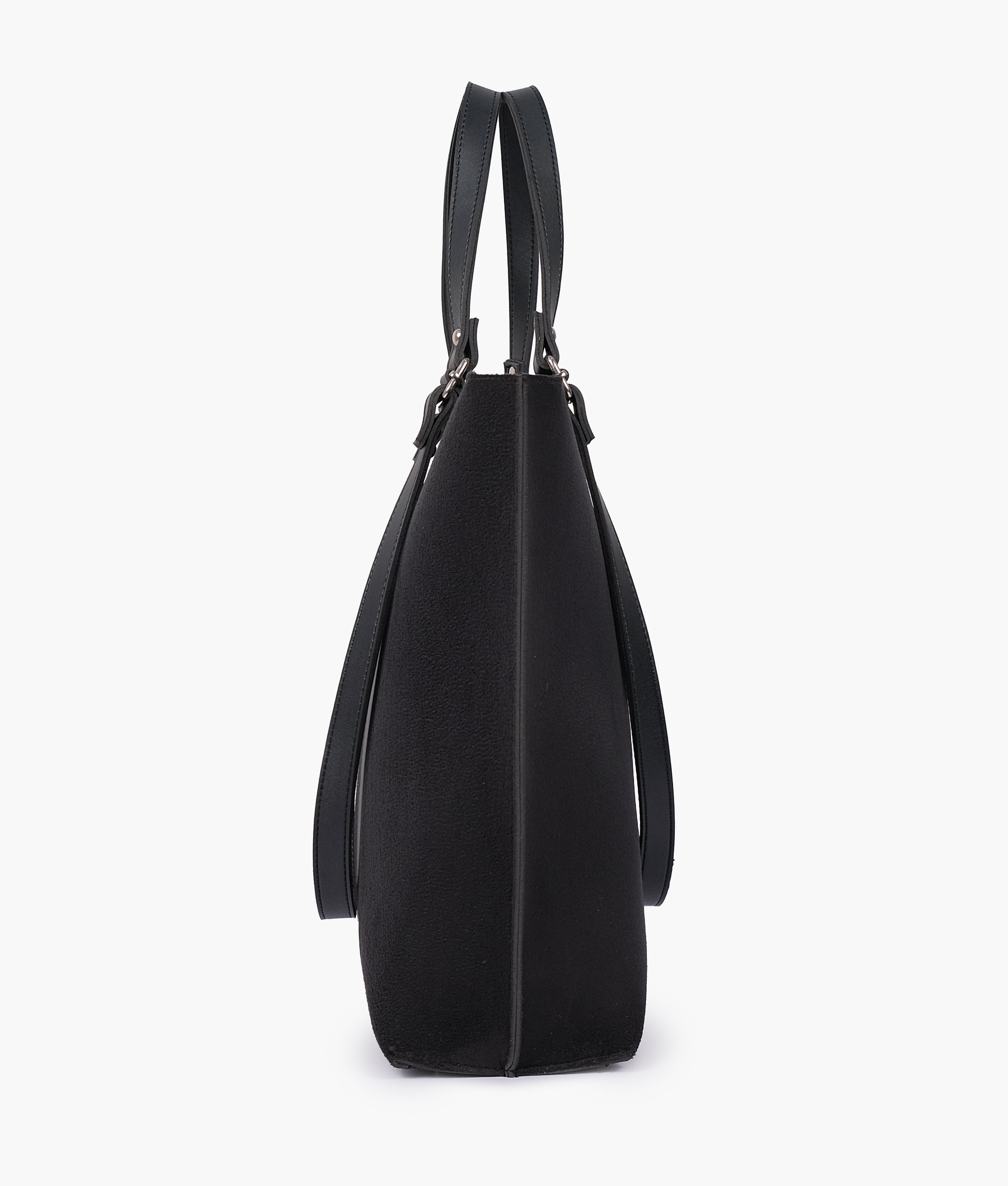 RTW Creation - Black suede double-handle tote bag