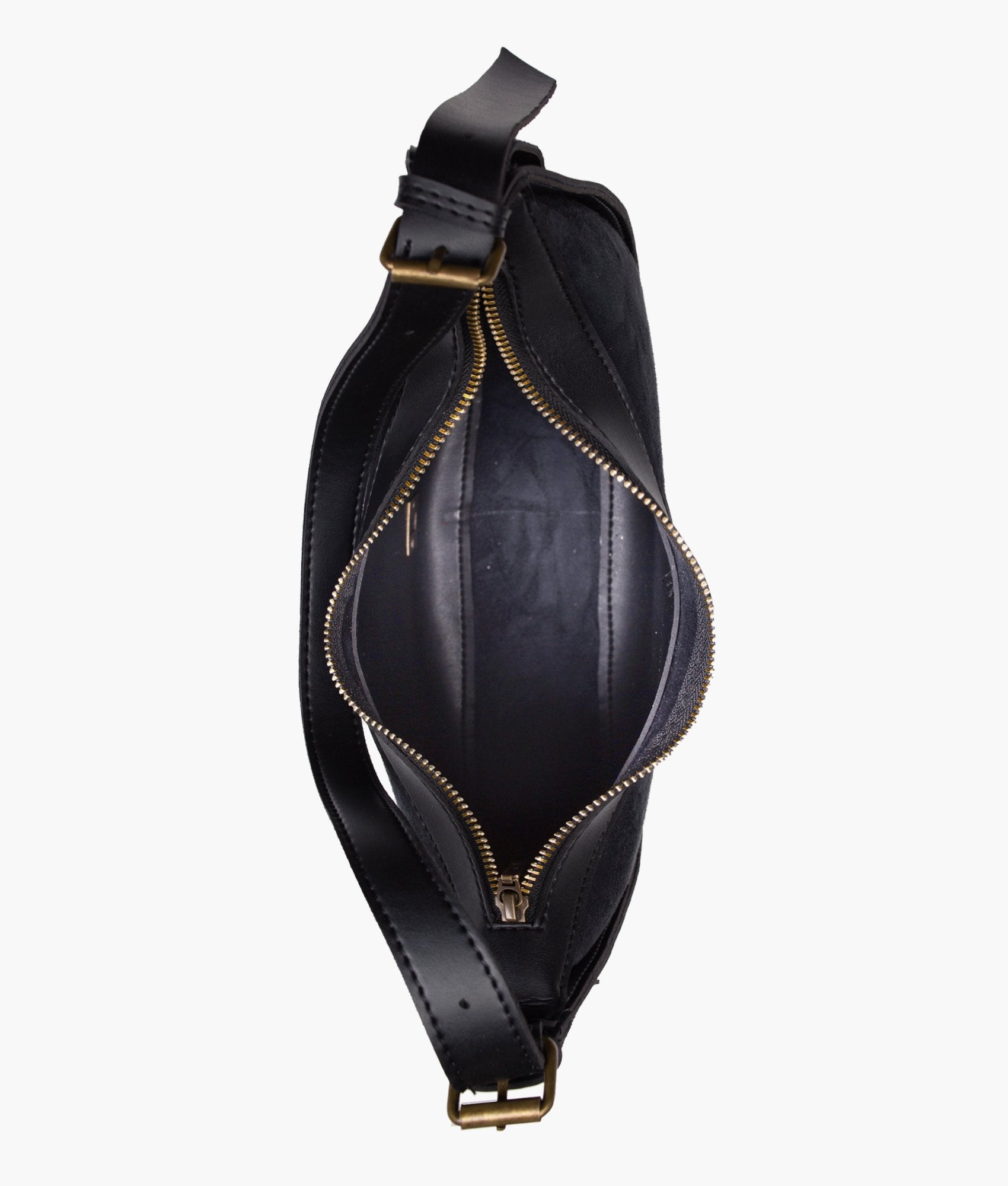 RTW Creation - Black suede hobo bag