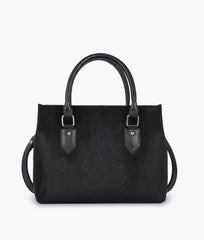 RTW Creation - Black suede small satchel bag