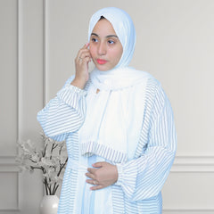 Bustangi White Line Front Open Abaya