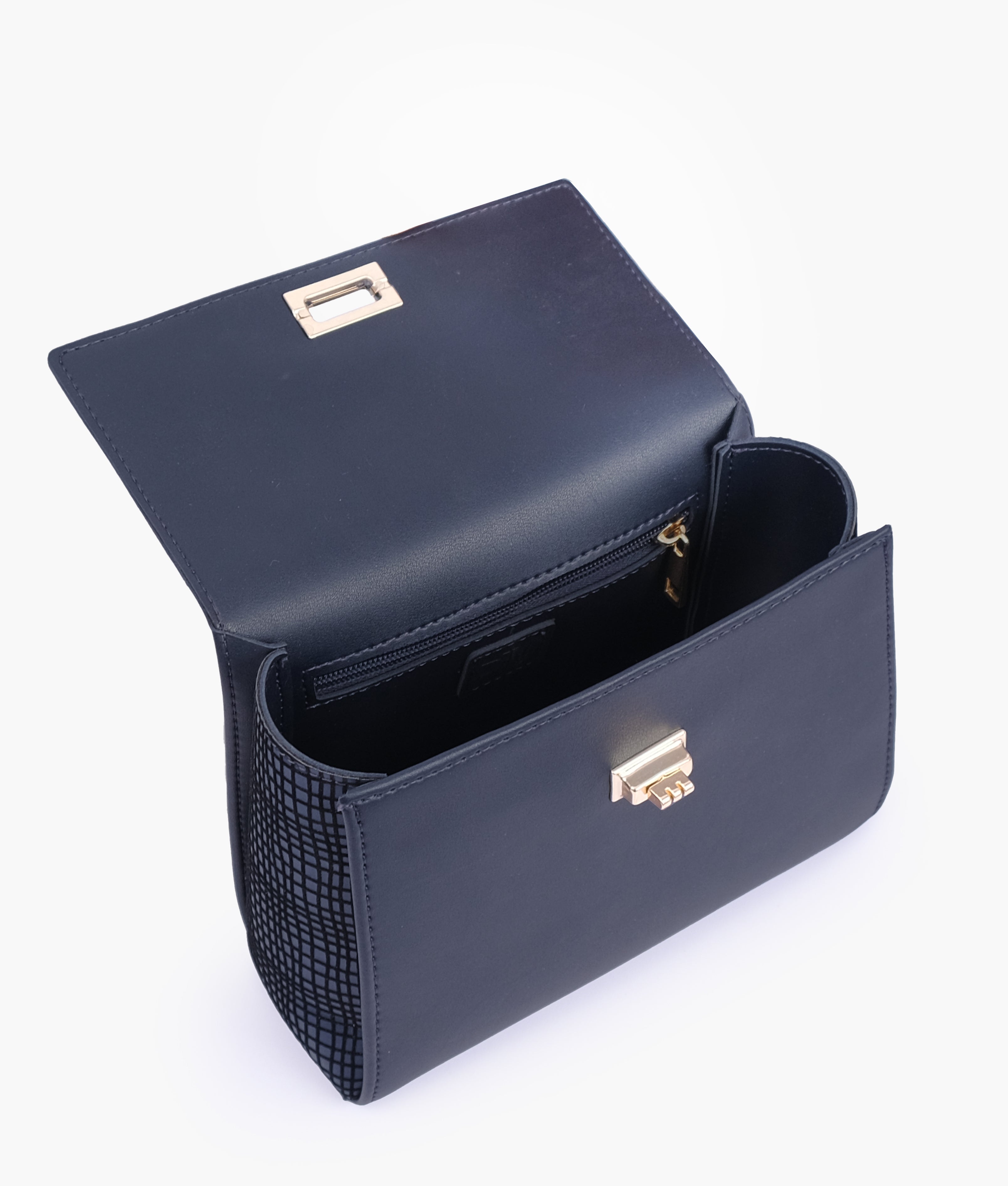 RTW Creation - Blue criss-cross top-handle bag