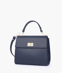 RTW Creation - Blue criss-cross top-handle bag