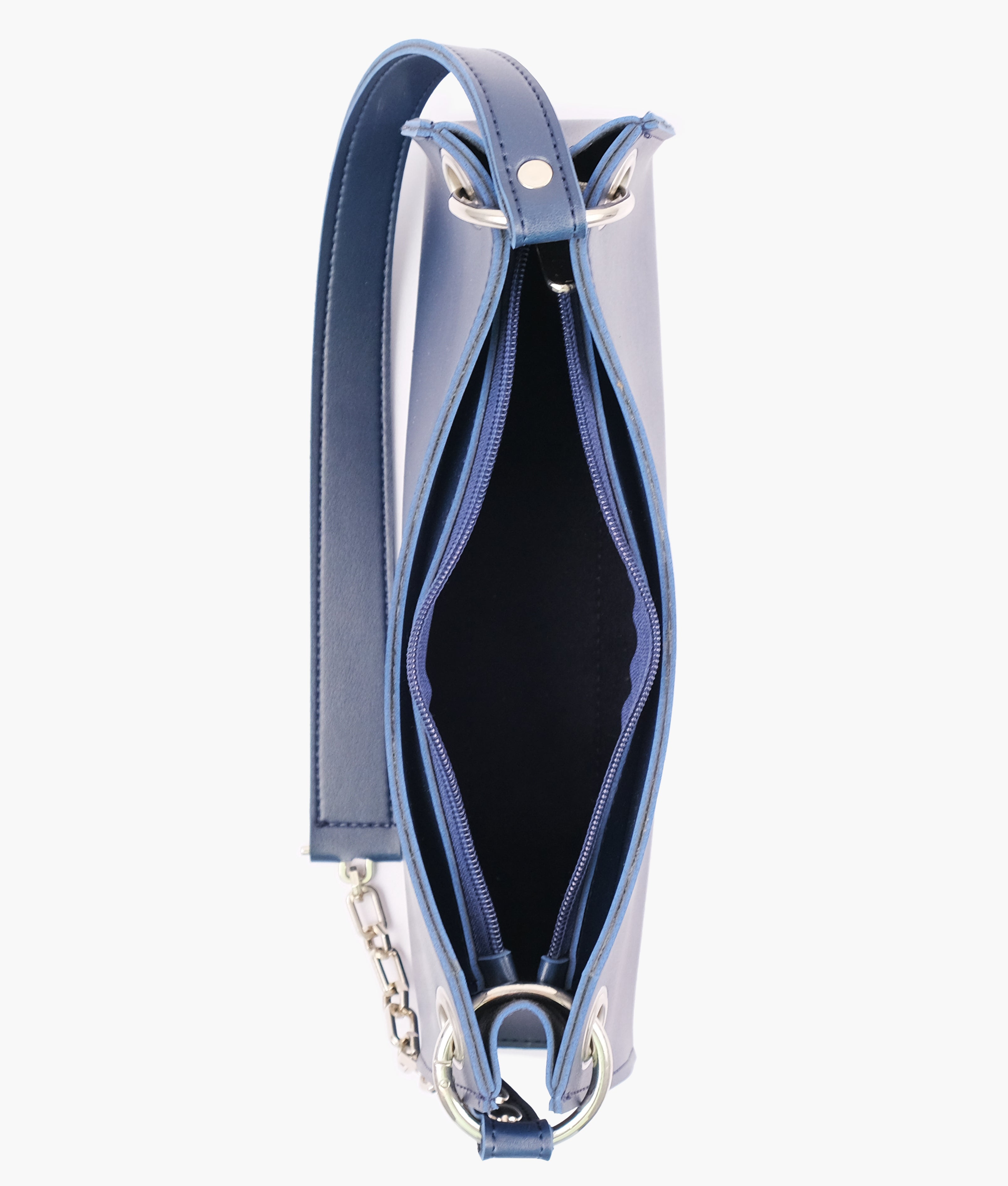 RTW Creation - Blue elongated chain handle purse