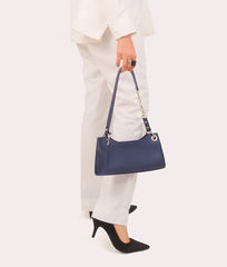 RTW Creation - Blue elongated chain handle purse