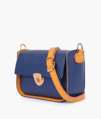 RTW Creation - Blue saddle bag with twist lock