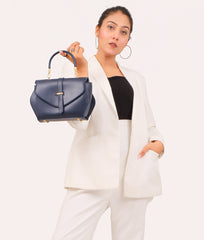 RTW Creation - Blue top-handle hexagon bag